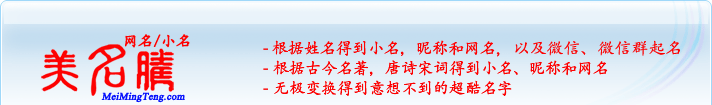 根據(jù)姓名得到小名，昵稱和網(wǎng)名；根據(jù)古今名著，唐詩宋詞得到小名，昵稱和網(wǎng)名；無極變換得到意想不到的超酷名字
